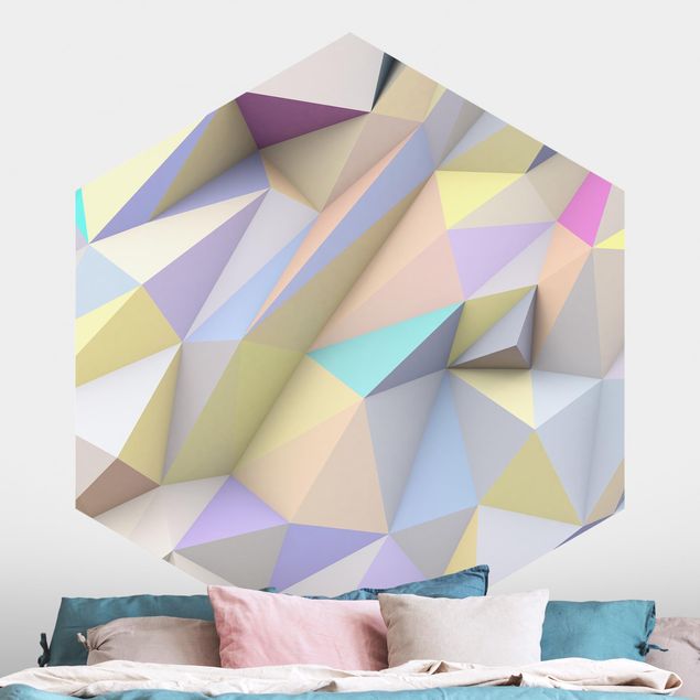 Dekoracja do kuchni Pastelowe trójkąty geometryczne w 3D