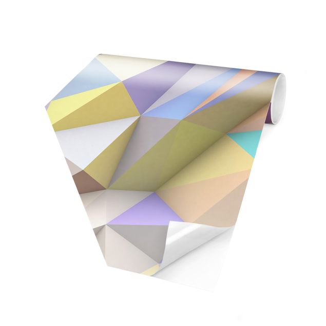 Fototapeta Pastelowe trójkąty geometryczne w 3D