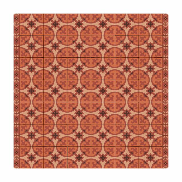 duży dywan Płytka geometryczna Mix okręgów Pomarańczowy