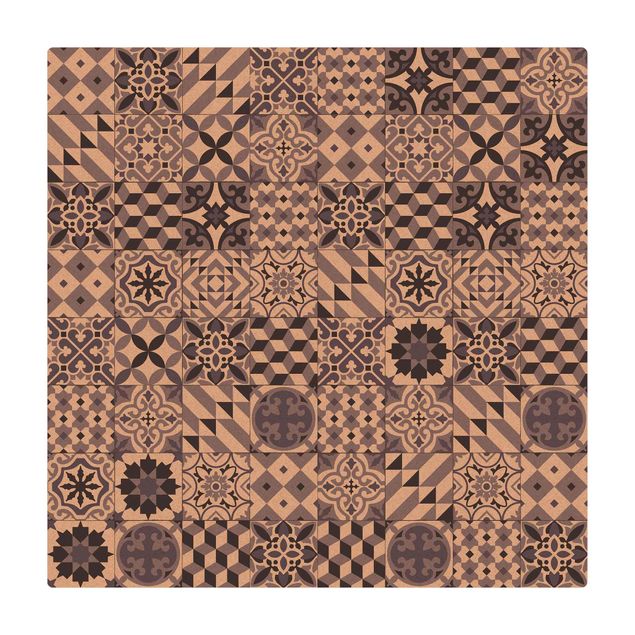 duży dywan Płytka geometryczna Mix fioletowy