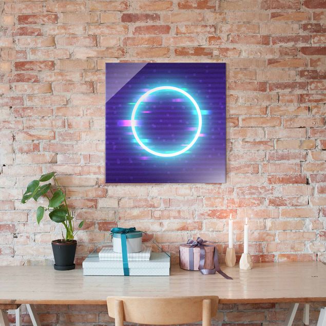 Obrazy do salonu Geometrical Circle In Neon Colours