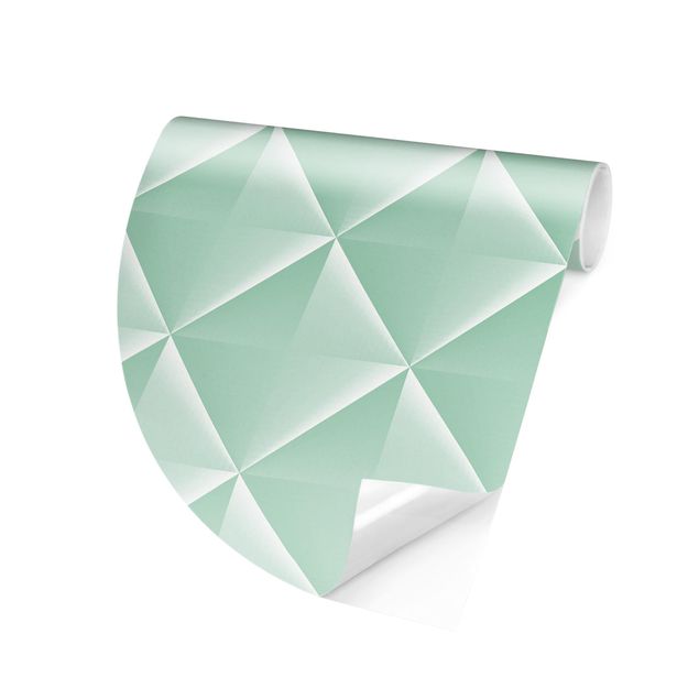 Zielona tapeta Geometryczny wzór w romby 3D w kolorze miętowym