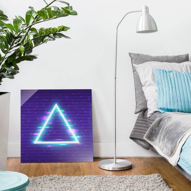 Obrazy do salonu Geometrical Triangle In Neon Colours