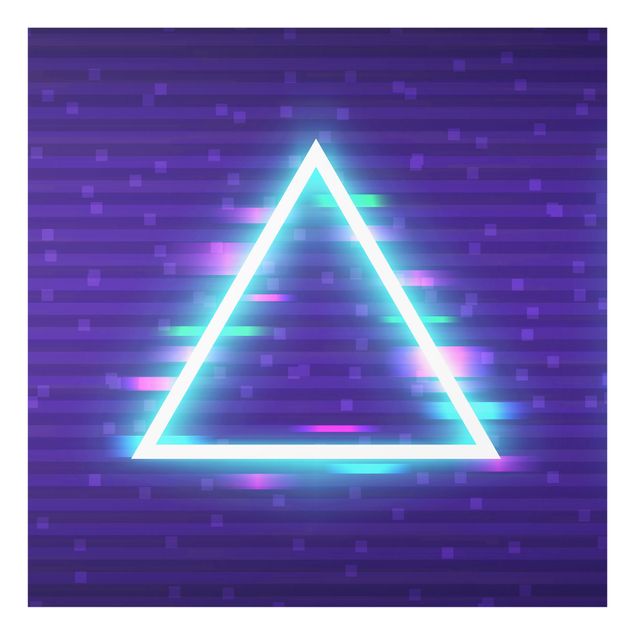 Glas Magnettafel Geometrical Triangle In Neon Colours