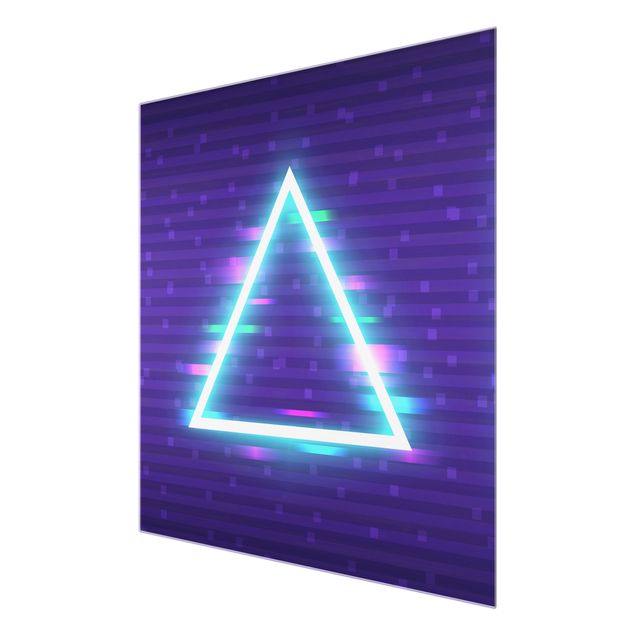 Obraz na szkle - Geometrical Triangle In Neon Colours