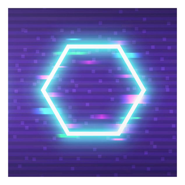 Magnettafel Glas Geometrical Hexagon In Neon Colours
