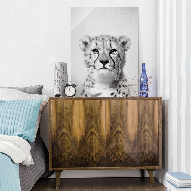 Obrazy na szkle portret Cheetah Gerald Black And White
