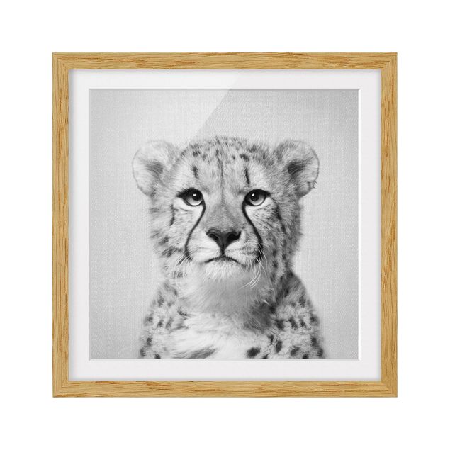 Obrazy do salonu nowoczesne Cheetah Gerald Black And White