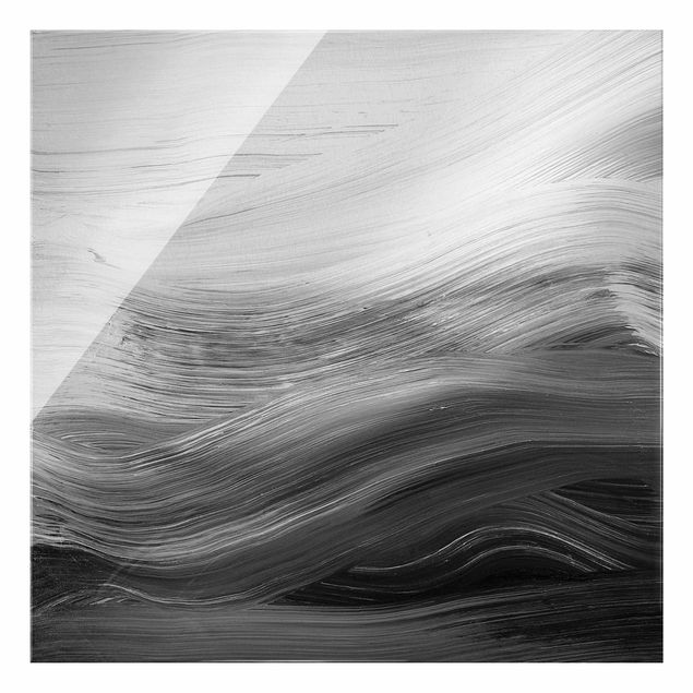 Abstrakcja obraz Curved Waves czarno-biały