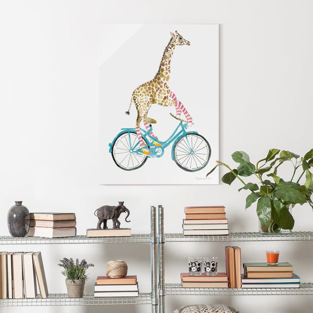Obrazy na szkle portret Giraffe on a joy ride II