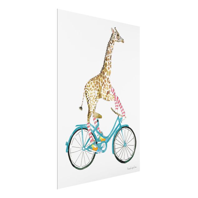 Obrazy na szkle zwierzęta Giraffe on a joy ride II