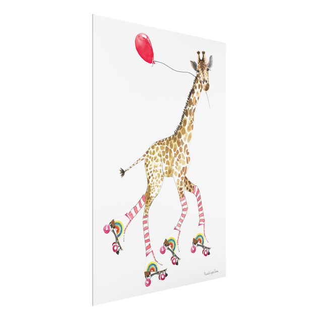 Obrazy na szkle zwierzęta Giraffe on a joy ride