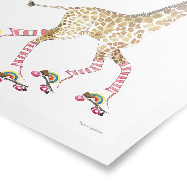 Plakaty ze zwierzętami Giraffe on a joy ride