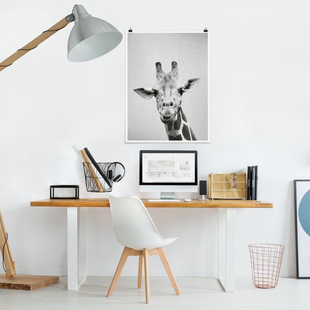 Obrazy nowoczesne Giraffe Gundel Black And White