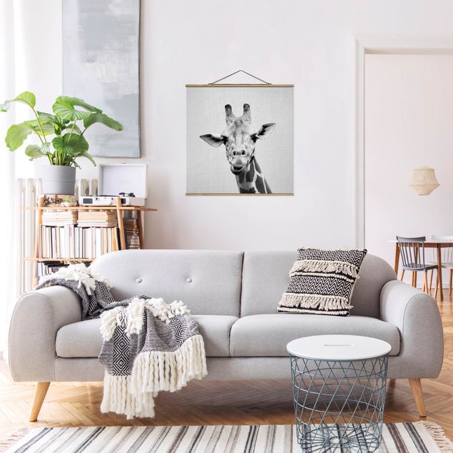 Obrazy nowoczesny Giraffe Gundel Black And White