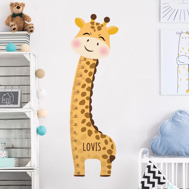 Miarka wzrostu na ścianę Giraffe boy with custom name