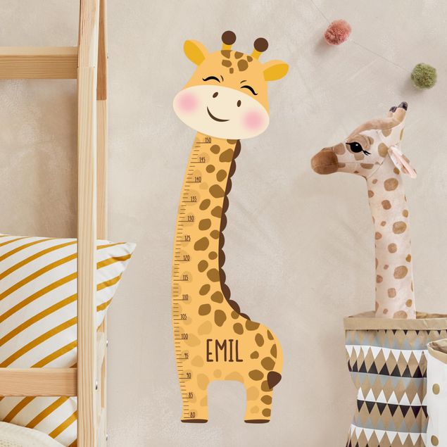 żyrafa naklejka na ścianę Giraffe boy with custom name