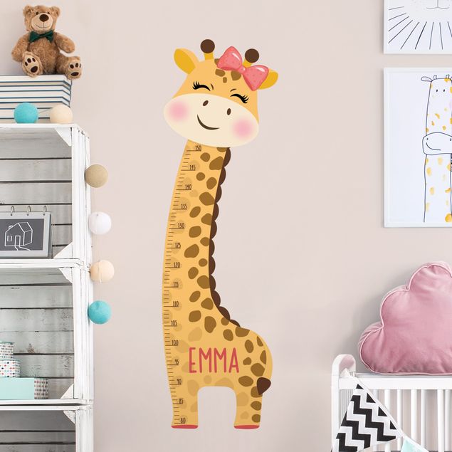 żyrafa naklejka na ścianę Giraffe girl with custom name
