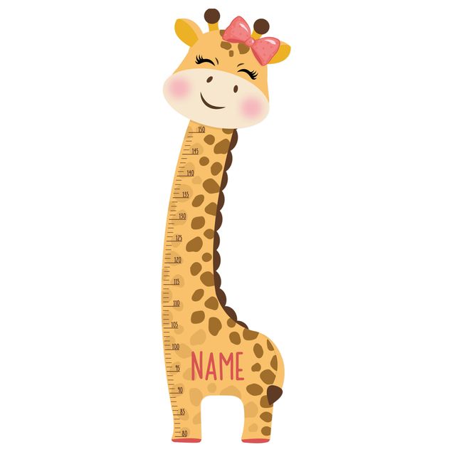 Naklejki na ścianę zwierzęta Giraffe girl with custom name