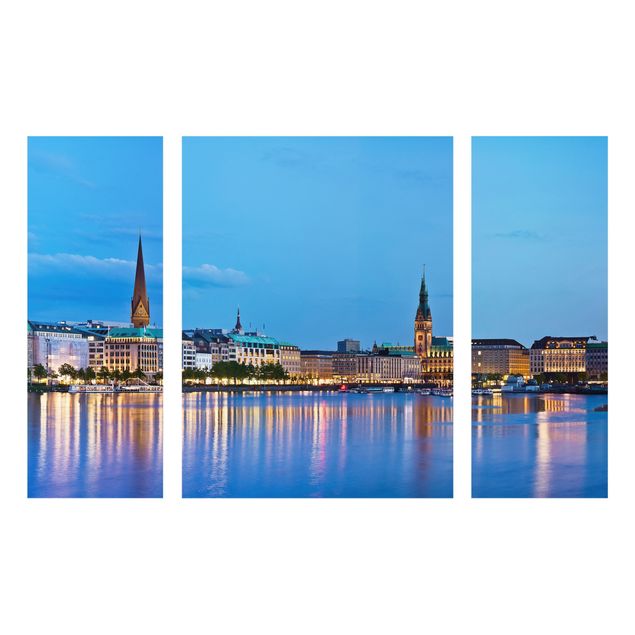 Obrazy na szkle poziomy panorama Hamburga