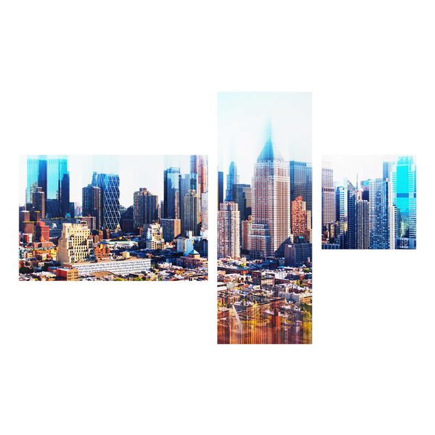 Obrazy na szkle architektura i horyzont Manhattan Skyline Urban Stretch