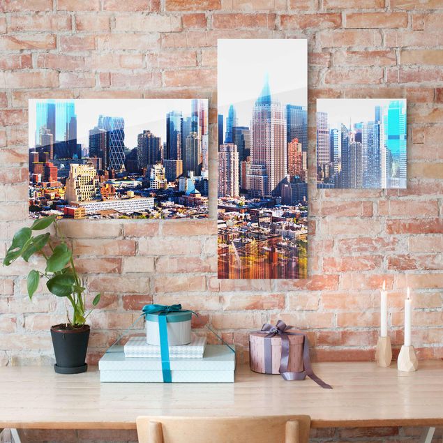 Obrazy na szkle poziomy Manhattan Skyline Urban Stretch