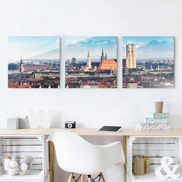 Obrazy na szkle architektura i horyzont Monachium