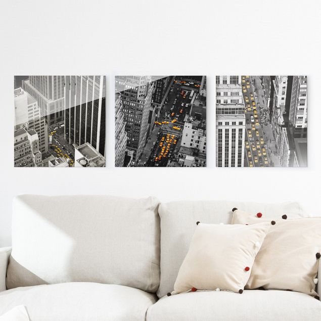 Obrazy na szkle architektura i horyzont Taksówki nowojorskie