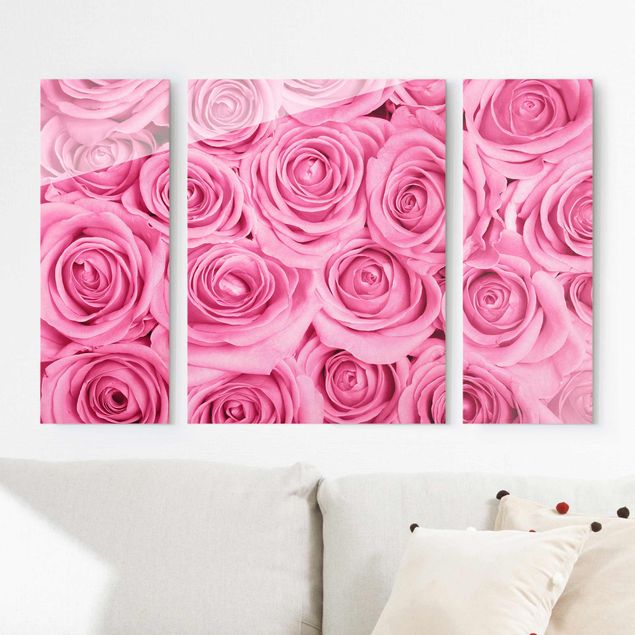 Obrazy na szkle róże Różowe róże