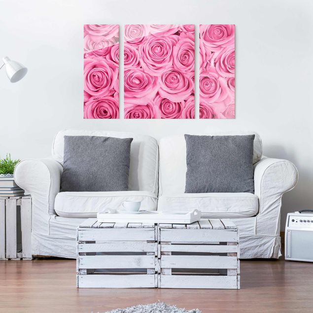 Obrazy na szkle poziomy Różowe róże