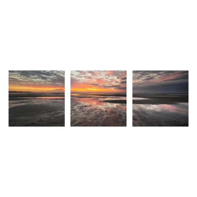 Obrazy na szkle wybrzeże Wschód słońca na błotnistych równinach