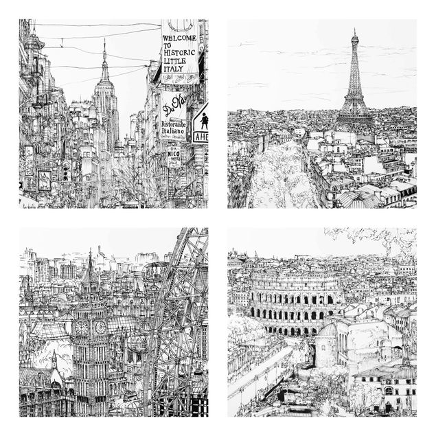 Obrazy na szkle Paryż Zestaw do nauki o mieście I