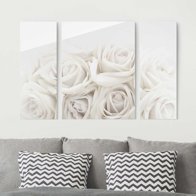 Obrazy na szkle róże Białe róże