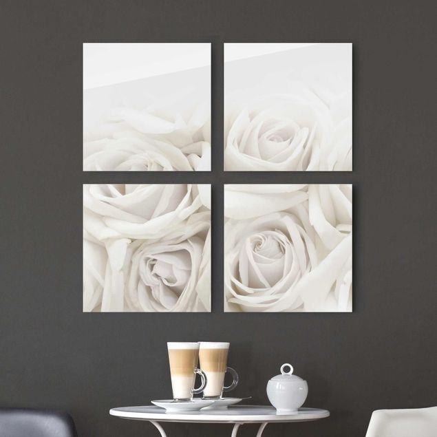 Nowoczesne obrazy do salonu Białe róże