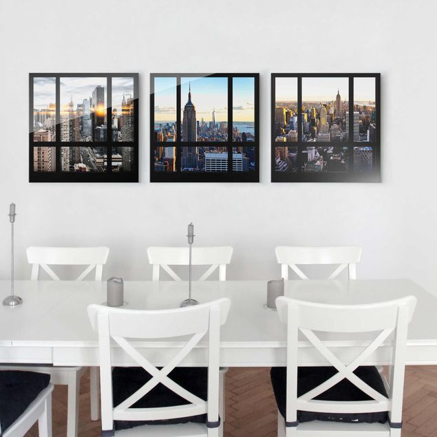 Obrazy na szkle architektura i horyzont Widoki z okna na Nowy Jork