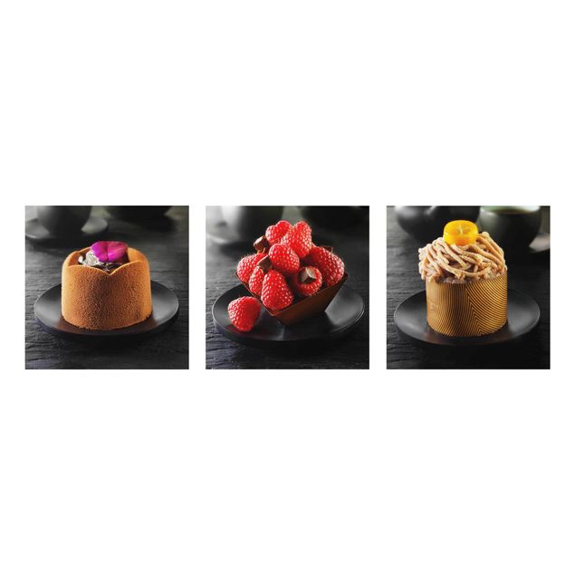 Obrazy nowoczesny Tartaletki czekoladowe z malinami