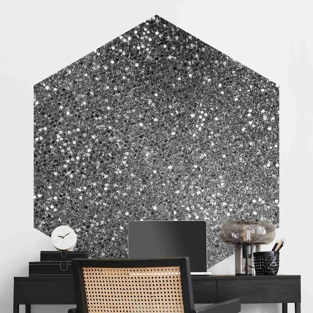 Dekoracja do kuchni Glitter Confetti w czerni i bieli