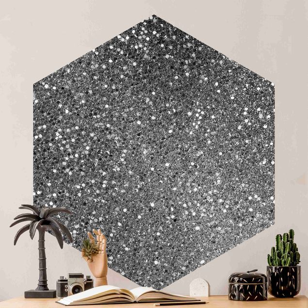 Tapety wzory Glitter Confetti w czerni i bieli