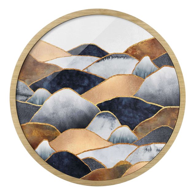 Abstrakcja obraz Golden Mountains Watercolour