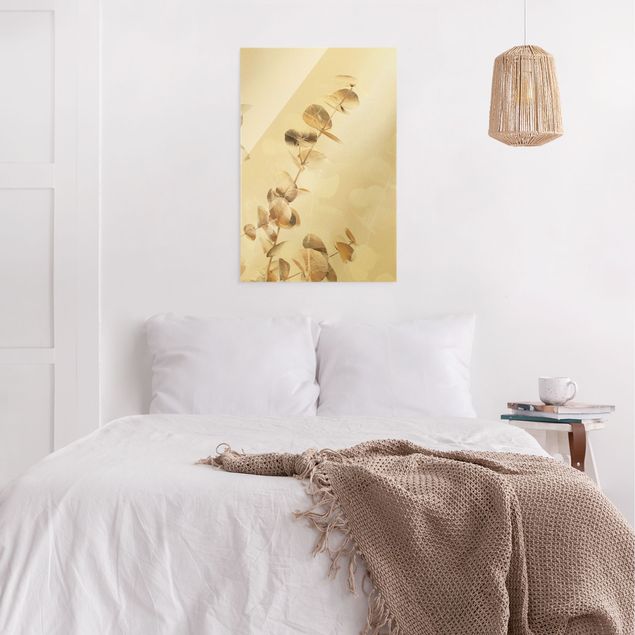Obrazy nowoczesne Złote gałązki eukaliptusa z białą I