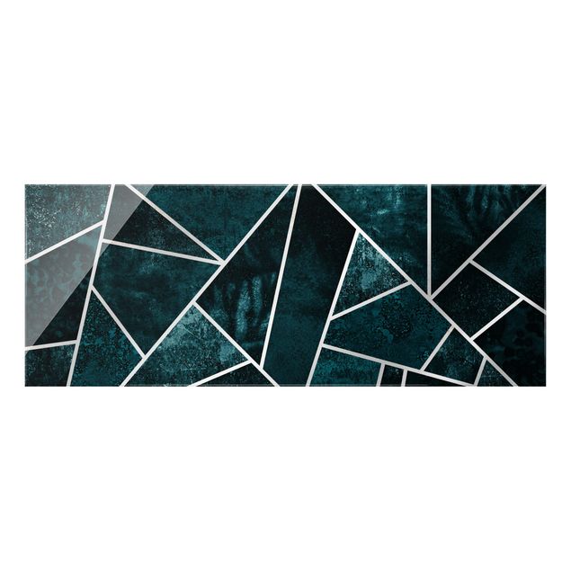Abstrakcja obraz Złotoen Geometry - Dark Turquoise