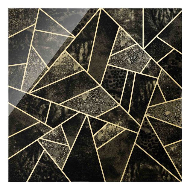 Obrazy abstrakcja Szare trójkąty złote