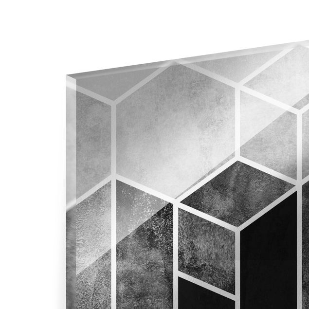 Obrazy abstrakcja Złotoen Geometry - Hexagons czarno-biały