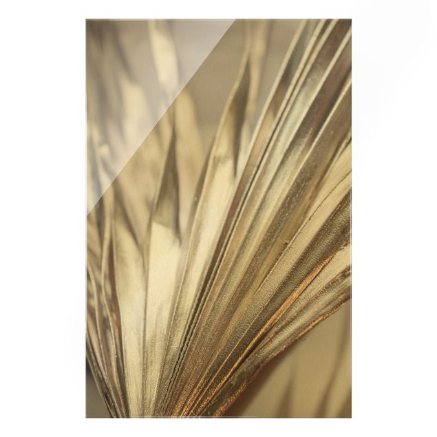 Obraz na szkle - Złote liście palmy II