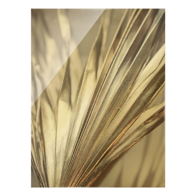 Obraz na szkle - Złote liście palmy II