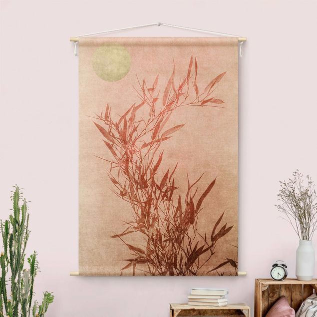 Obrazy do salonu Golden Sun Pink Bamboo