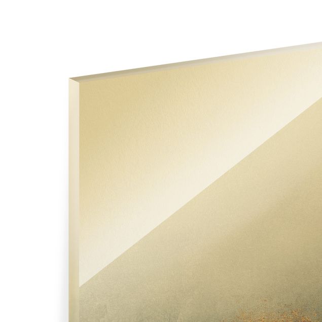 Obrazy na szkle abstrakcja Złoty horyzont akwarela