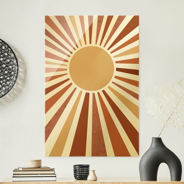 Obrazy na szkle abstrakcja Złote promienie słońca