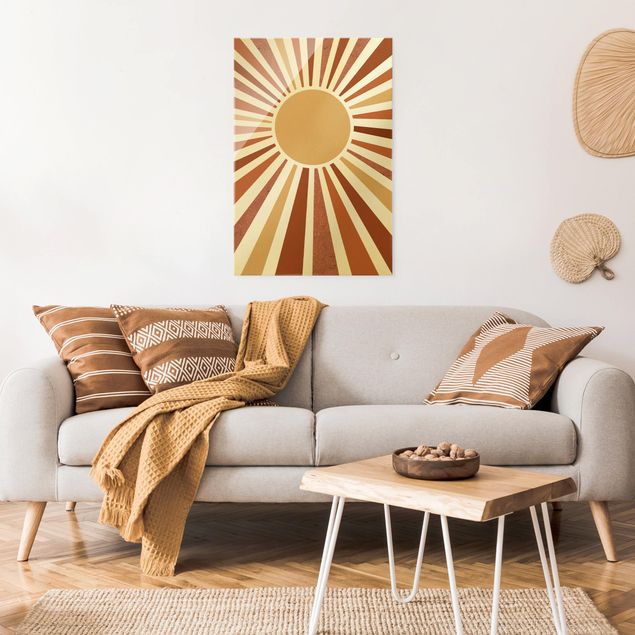 Obrazy do salonu nowoczesne Złote promienie słońca