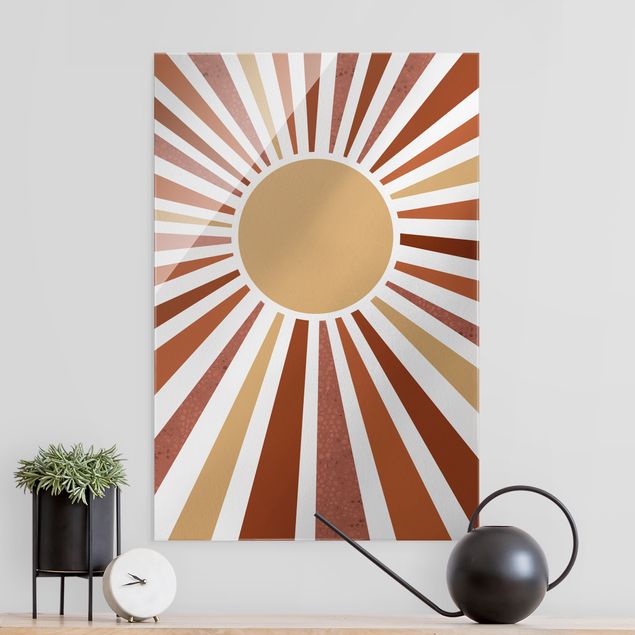 Obrazy na szkle abstrakcja Złote promienie słońca